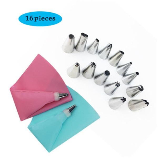 16pcs stainless flower icing piping nozzles cream silicone reusable pastry bag cake decorating tips fondant baking & tools
16pcs stainless flower icing piping nozzles cream silicone reusable pastry bag cake decorating tips fondant baking & tools