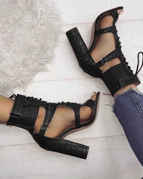 new summer square high heel women sandals 8cm fish mouth sandals woman hollow out women cross-tied pumps y0611, Black
new summer square high heel women sandals 8cm fish mouth sandals woman hollow out women cross-tied pumps y0611, Black