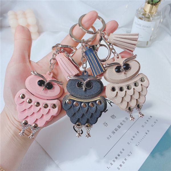 creative leather owl key chain tassel jewelry cartoon car ring personality bag pendant decoration, Silver
creative leather owl key chain tassel jewelry cartoon car ring personality bag pendant decoration, Silver