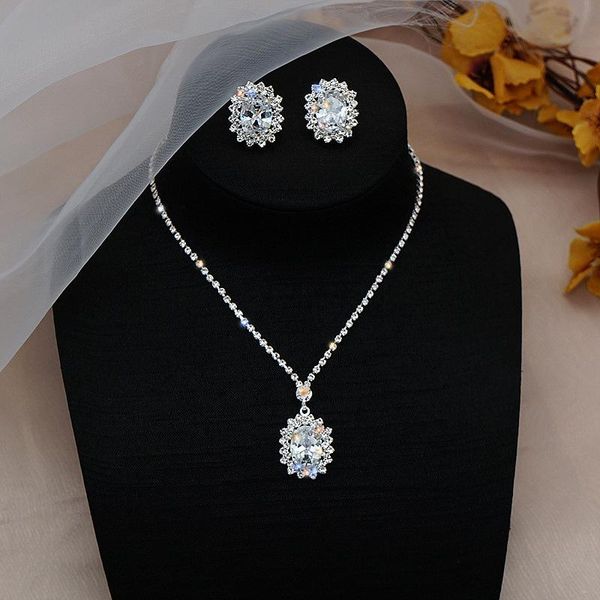 earrings & necklace cute female crystal flower jewelry set charm silver color stud for women boho white zircon stone wedding chain
earrings & necklace cute female crystal flower jewelry set charm silver color stud for women boho white zircon stone wedding chain