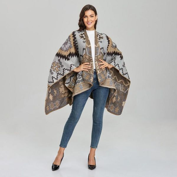 scarves winter women poncho with bohemian style lady thick warm blanket shawl wraps cashmere pashmina cape 150*130 cm, Blue;gray
scarves winter women poncho with bohemian style lady thick warm blanket shawl wraps cashmere pashmina cape 150*130 cm, Blue;gray