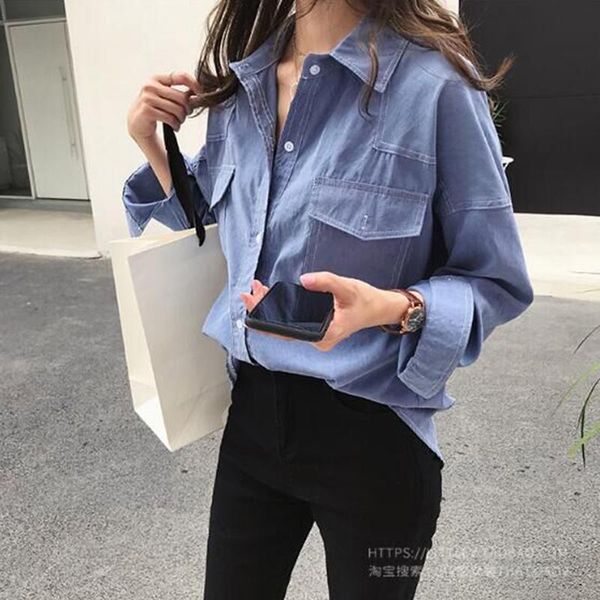 women's blouses & shirts autumn women long sleeve turn-down collar solid double pocket loose vintage blouse plus size blusas mujer s22, White
women's blouses & shirts autumn women long sleeve turn-down collar solid double pocket loose vintage blouse plus size blusas mujer s22, White