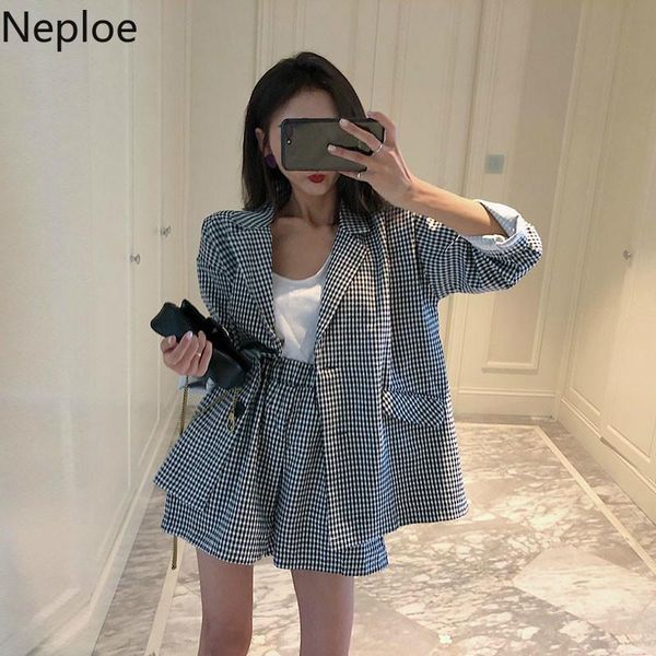 two piece dress neploe vintage womens blazer suit 2021 notched plaid long +elastic waist wide leg shorts korean spring 2 set 49762, White
two piece dress neploe vintage womens blazer suit 2021 notched plaid long +elastic waist wide leg shorts korean spring 2 set 49762, White