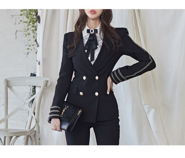 women's two piece pants autumn winter pant suits long sleeved stripes wool coat jacket + wide leg trousers suit grjh, White
women's two piece pants autumn winter pant suits long sleeved stripes wool coat jacket + wide leg trousers suit grjh, White