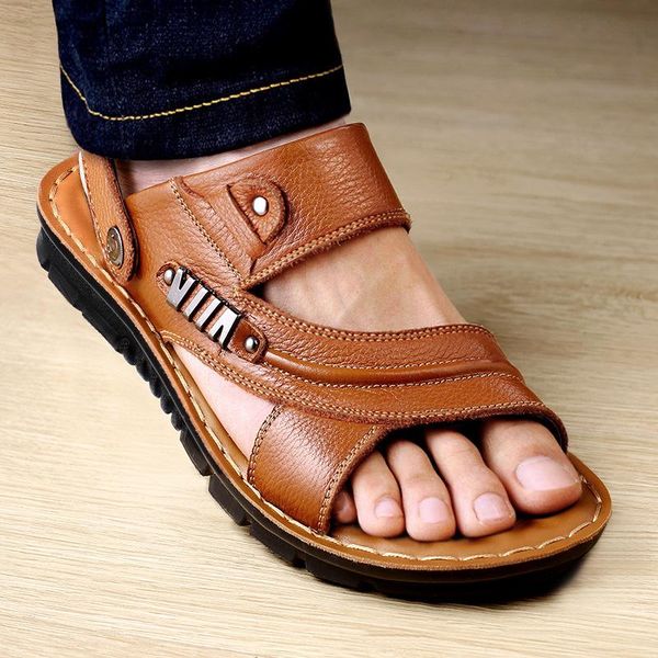 sandals men's summer qualtiy genuine leather casual shoes men beach slippers moccasins zapatillas size 38-44, Black
sandals men's summer qualtiy genuine leather casual shoes men beach slippers moccasins zapatillas size 38-44, Black