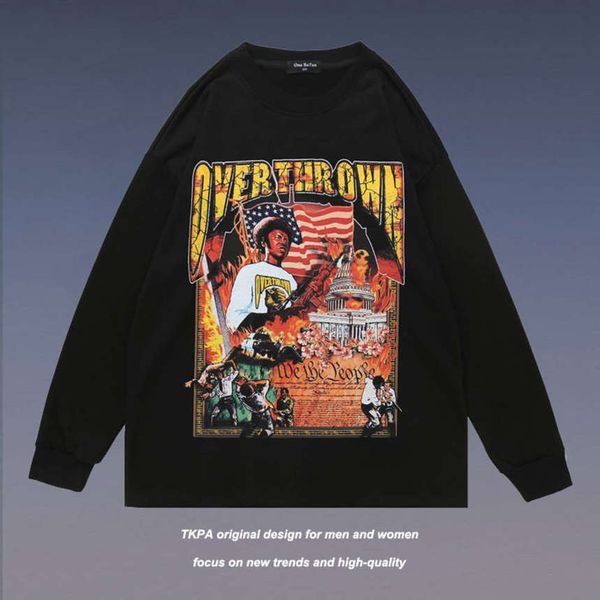 tkpa dark black hiphop hip hop rap high street men's and women's trendy overalls 
tkpa dark black hiphop hip hop rap high street men's and women's trendy overalls