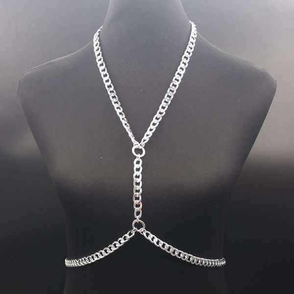 body chain fashionable summer beach bikini women gold simple body chain necklace clothing accessories, Silver
body chain fashionable summer beach bikini women gold simple body chain necklace clothing accessories, Silver