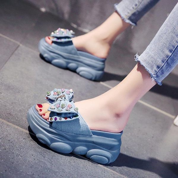slippers high-heeled rhinestone outdoor women bowknot wedges shoes 8cm summer sandals, Black
slippers high-heeled rhinestone outdoor women bowknot wedges shoes 8cm summer sandals, Black