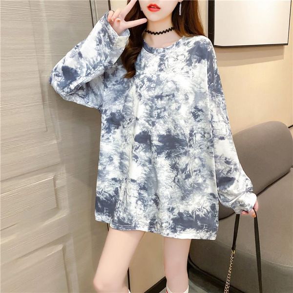 tie-dye blue long sleeve t-shirt autumn casual loose harajuku style vintage gradient printed tee women's, White
tie-dye blue long sleeve t-shirt autumn casual loose harajuku style vintage gradient printed tee women's, White