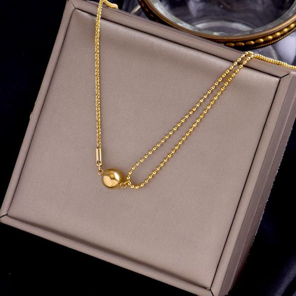 pendant necklaces elegant simple style titanium stainless steel multi-layer necklace metallic ball pendent exquisite fashion jewelry gift, Silver
pendant necklaces elegant simple style titanium stainless steel multi-layer necklace metallic ball pendent exquisite fashion jewelry gift, Silver