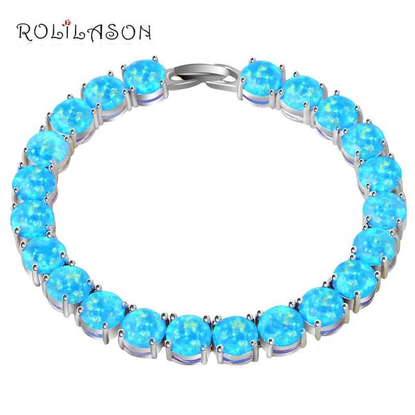 charm bracelets rolilason brand design anniversary blue created opal silver stamped for women precious fashion jewelry obs073, Golden;silver
charm bracelets rolilason brand design anniversary blue created opal silver stamped for women precious fashion jewelry obs073, Golden;silver
