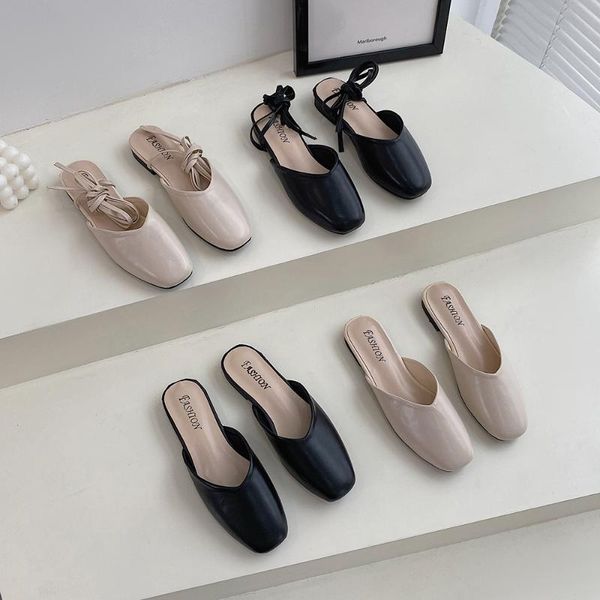 half slippers women's outer wear 2021 summer fashion thick heel all-match flat sandals for ladies shoes dress, Black
half slippers women's outer wear 2021 summer fashion thick heel all-match flat sandals for ladies shoes dress, Black