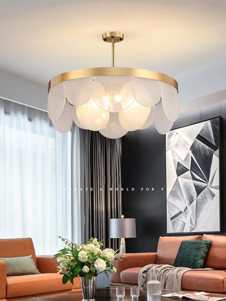 pendant lamps light luxury chandelier modern simple living room hall nordic dining bedroom lamp glass lighting