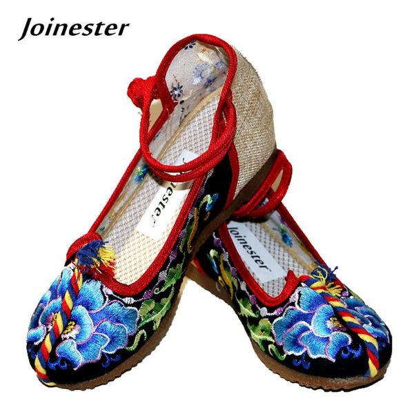 dress shoes women's button strap floral embroidered canvas casual shoe internal height increase round toe ethnic pumps rubber sole, Black
dress shoes women's button strap floral embroidered canvas casual shoe internal height increase round toe ethnic pumps rubber sole, Black