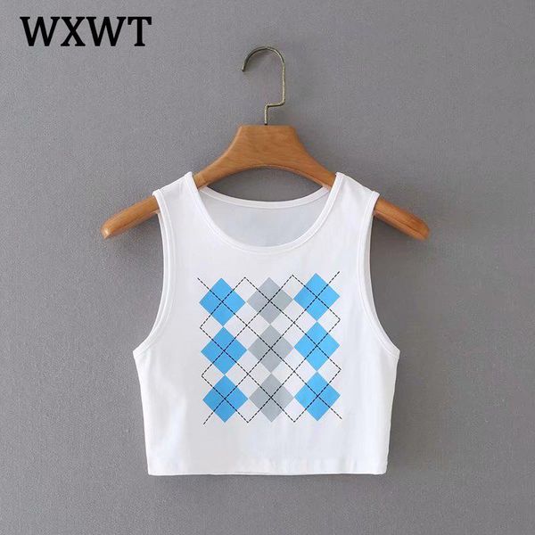 women fashion plaid print tank o neck sleeveless female chic short all-match xc2061 women's tanks & camis, White
women fashion plaid print tank o neck sleeveless female chic short all-match xc2061 women's tanks & camis, White