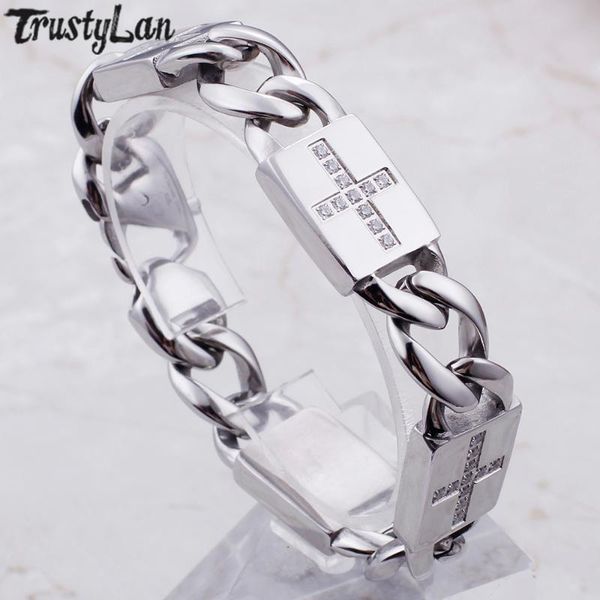 link, chain fashion polished stainless steel jewelry charm bracelet men cross shape friendship mens bracelets bangles 2021 with cz zircon, Black
link, chain fashion polished stainless steel jewelry charm bracelet men cross shape friendship mens bracelets bangles 2021 with cz zircon, Black