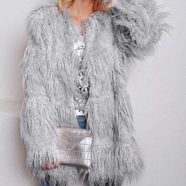 women's fur & faux women warm thicken outerwear fluffy jacket winter coat 2021 furry oversized long loose fashion overcoat, Black
women's fur & faux women warm thicken outerwear fluffy jacket winter coat 2021 furry oversized long loose fashion overcoat, Black