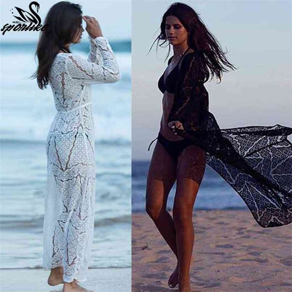 long crochet beach cover up robe de plage swimsuit saida praia longa women bathing suit cover tunics for 210722, White;black
long crochet beach cover up robe de plage swimsuit saida praia longa women bathing suit cover tunics for 210722, White;black