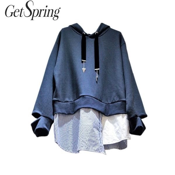getspring women sweatshirt patchwork stripe color matching pullovers hoodies asymmetry fake two casual 210601, Black
getspring women sweatshirt patchwork stripe color matching pullovers hoodies asymmetry fake two casual 210601, Black