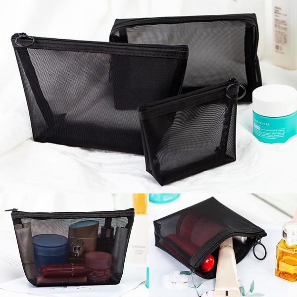 storage bags 1pcs black mesh cosmetic organizer women men travel necessary portable toiletry sanitary napkin with zipper
storage bags 1pcs black mesh cosmetic organizer women men travel necessary portable toiletry sanitary napkin with zipper