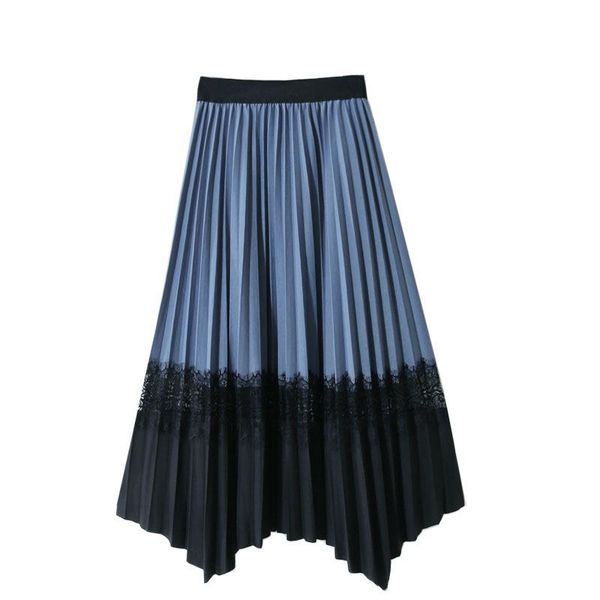 skirts spring irregular contrast color a-line pleated long lace patchwork high low maxi, Black
skirts spring irregular contrast color a-line pleated long lace patchwork high low maxi, Black
