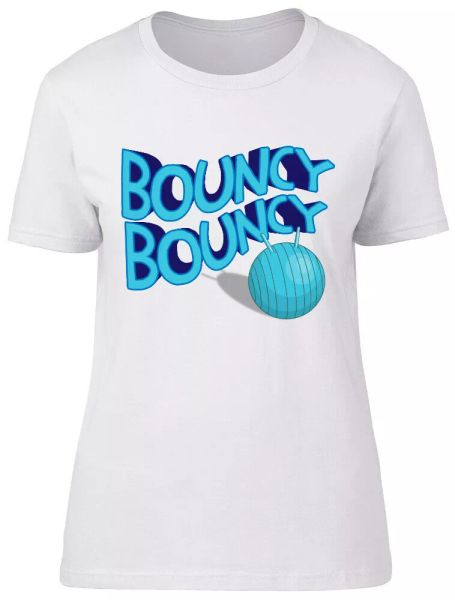 bouncy bouncy ladies womens fitted t-shirt, White;black