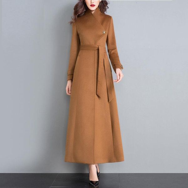women's wool & blends womens cashmere woolen winter overcoat sashes female thicken warm korean loose oversized x-long outerwear, Black
women's wool & blends womens cashmere woolen winter overcoat sashes female thicken warm korean loose oversized x-long outerwear, Black