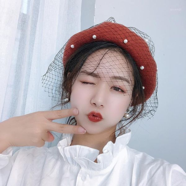 berets woolen pearl mesh beret hat women autumn and winter british retro painter korean pumpkin bud ladies tide, Blue;gray
berets woolen pearl mesh beret hat women autumn and winter british retro painter korean pumpkin bud ladies tide, Blue;gray