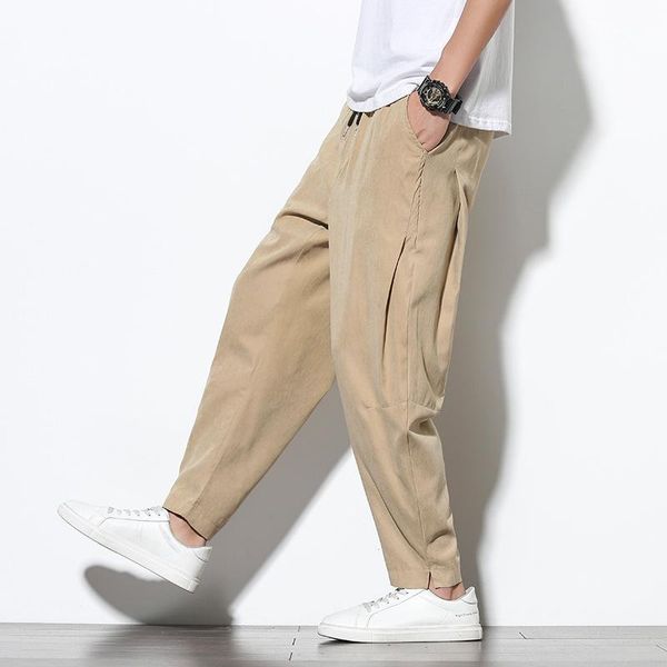 men's summer cotton and linen harem pants solid clolor male jogger loose streetwear men small foot plus size trousers, Black
men's summer cotton and linen harem pants solid clolor male jogger loose streetwear men small foot plus size trousers, Black