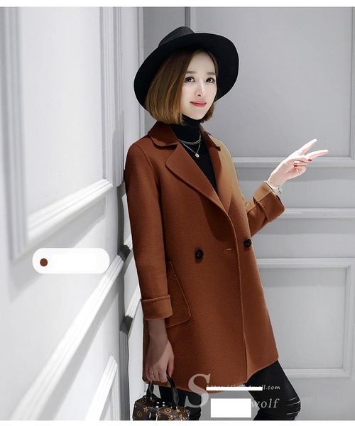 women's fur & faux winter simple fashion pure color double-sided woolen cloth coat with a long female quality, Black
women's fur & faux winter simple fashion pure color double-sided woolen cloth coat with a long female quality, Black