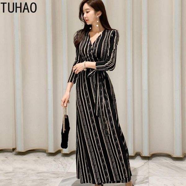 casual dresses tuhao 2021 spring runway fashion elegant women's dress ol maxi long striped high waist office lady wm19, Black;gray
casual dresses tuhao 2021 spring runway fashion elegant women's dress ol maxi long striped high waist office lady wm19, Black;gray