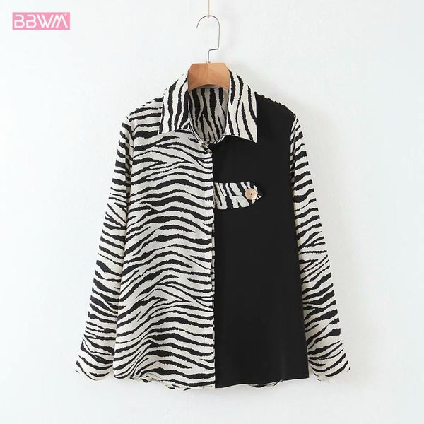 zebra print loose long sleeve female lapel women's shirt french fashion retro color matching 210507, White
zebra print loose long sleeve female lapel women's shirt french fashion retro color matching 210507, White