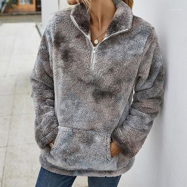 women's fur & faux fashion winter fleece coat women solid plush tie dye warm thick soft zipper pocket female casual overcoat pullover, Black
women's fur & faux fashion winter fleece coat women solid plush tie dye warm thick soft zipper pocket female casual overcoat pullover, Black