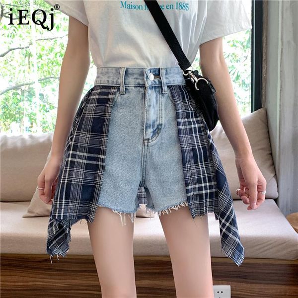 women's shorts ieqj women irregular wide leg plaid stitching fake two-piece denim high waist loose fashion tide summer 2021 3f1052, White;black
women's shorts ieqj women irregular wide leg plaid stitching fake two-piece denim high waist loose fashion tide summer 2021 3f1052, White;black
