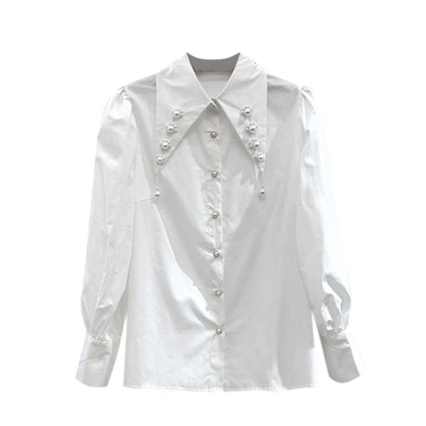 vanovich korean spring and summer nail bead turn-down collar office lady shirts women 210615, White
vanovich korean spring and summer nail bead turn-down collar office lady shirts women 210615, White