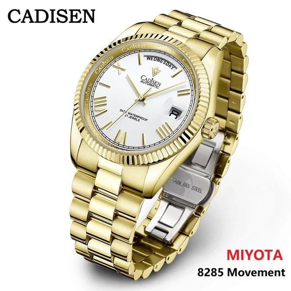 wristwatches cadisen gold watch men automatic mechanical business waterproof miyota 8285 movement mens wristwatch, Slivery;brown
wristwatches cadisen gold watch men automatic mechanical business waterproof miyota 8285 movement mens wristwatch, Slivery;brown