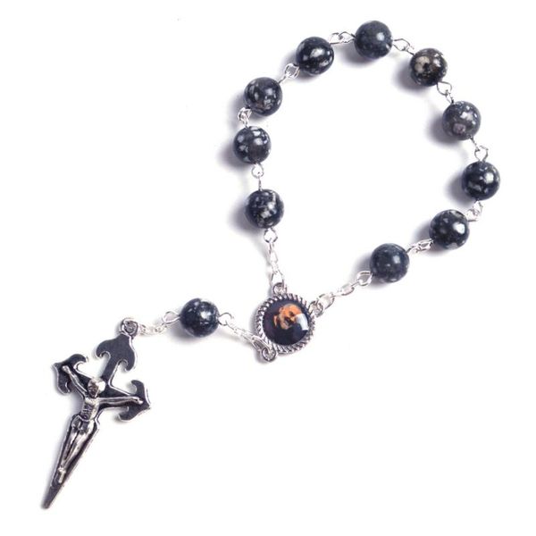 chokers fashion round black sesame stone beads st pio catholic decade rosary, Golden;silver
chokers fashion round black sesame stone beads st pio catholic decade rosary, Golden;silver