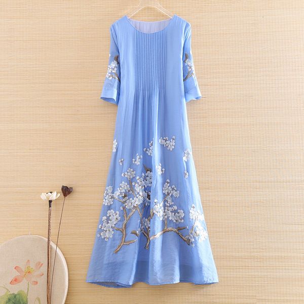 dress high-end summer women celebrity style crimp embroidery plum blossom elegant lady loose a-line party dress s-xxl, Black;gray
dress high-end summer women celebrity style crimp embroidery plum blossom elegant lady loose a-line party dress s-xxl, Black;gray