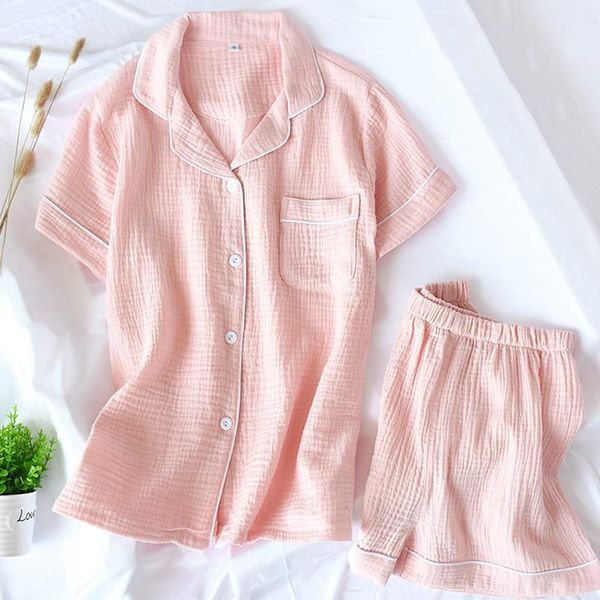 women sleepwear pajamas summer 100% cotton crepe short sleeved shorts pyjamas thin solid plus size turn down collar loungewear hoem, Black;red
women sleepwear pajamas summer 100% cotton crepe short sleeved shorts pyjamas thin solid plus size turn down collar loungewear hoem, Black;red