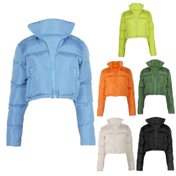 women winter long sleeve puffer jacket stand collar zip up solid color cropped bubble coat drawstring hem quilted parkas 193d 211018, Black
women winter long sleeve puffer jacket stand collar zip up solid color cropped bubble coat drawstring hem quilted parkas 193d 211018, Black