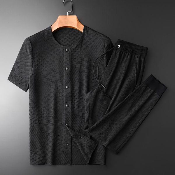 men's tracksuits 21c summer mens sets (t-shirt+pants) luxury yarn-dyed single breasted short sleeve man plus size 3xl 4xl slim fit, Gray
men's tracksuits 21c summer mens sets (t-shirt+pants) luxury yarn-dyed single breasted short sleeve man plus size 3xl 4xl slim fit, Gray