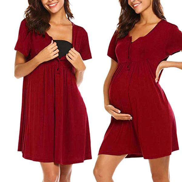 maternity clothes women nursing nightshirts breastfeeding short sleeve dress pregnancy pajamas 2021 summer dresses, White
maternity clothes women nursing nightshirts breastfeeding short sleeve dress pregnancy pajamas 2021 summer dresses, White