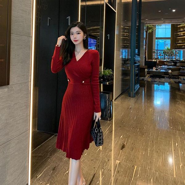 casual dresses women 2021 spring autumn knit female long sleeve v-neck slim warm sweater dress elegant a-line vestidos g716, Black;gray
casual dresses women 2021 spring autumn knit female long sleeve v-neck slim warm sweater dress elegant a-line vestidos g716, Black;gray