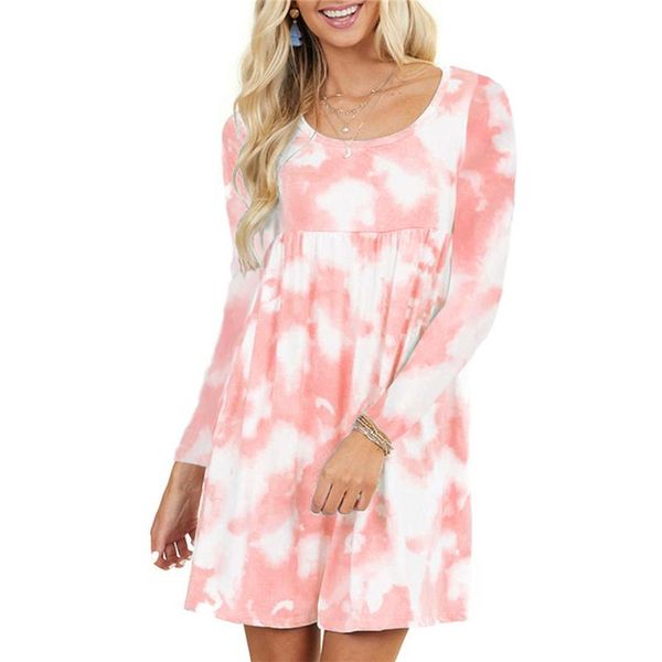 casual tie dye dress 2021 long sleeve women's print dresses autumn o neck loose ruffles plus size clothes, Black;gray
casual tie dye dress 2021 long sleeve women's print dresses autumn o neck loose ruffles plus size clothes, Black;gray