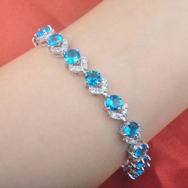 unique design sky blue cubic zirconia silver color for women link chain bracelet 7-8 inch os0120 link,, Black
unique design sky blue cubic zirconia silver color for women link chain bracelet 7-8 inch os0120 link,, Black