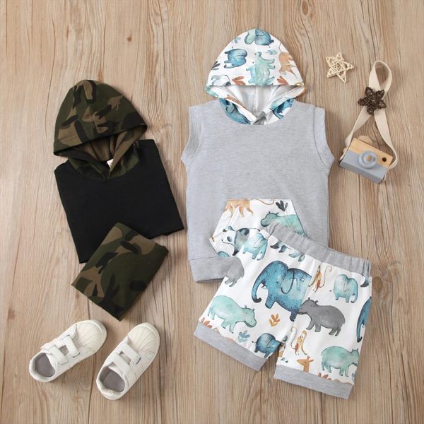 0 3y summer causal baby boys clothes set cartoon camouflage printed sleeveless hooded with pocket short, White
0 3y summer causal baby boys clothes set cartoon camouflage printed sleeveless hooded with pocket short, White