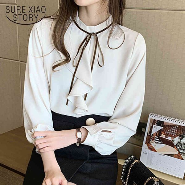 office lady plus size chiffon blouse korean lantern long sleeve ruffle shirt women solid pullover ladies 10509 210415, White
office lady plus size chiffon blouse korean lantern long sleeve ruffle shirt women solid pullover ladies 10509 210415, White