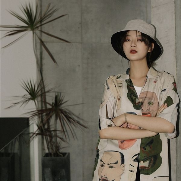 cheerart japanese streetwear ukiyoe print summer blouse women collared button up shirt short sleeve and blouse clothing, White
cheerart japanese streetwear ukiyoe print summer blouse women collared button up shirt short sleeve and blouse clothing, White