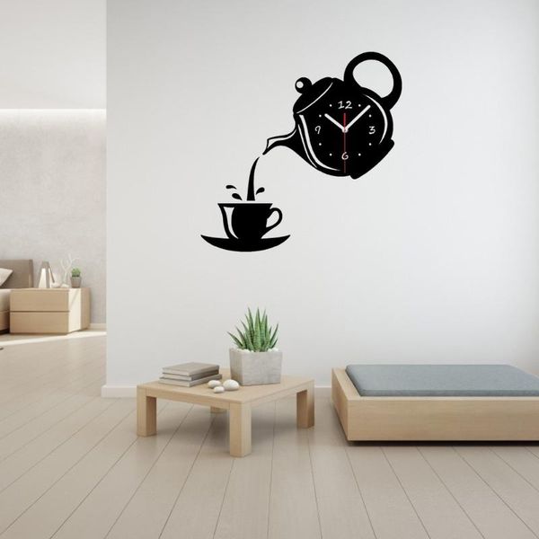 creative acrylic 3d diy quiet clock modern self adhesive sticker teapot living room decorative wall for home decor clocks
creative acrylic 3d diy quiet clock modern self adhesive sticker teapot living room decorative wall for home decor clocks