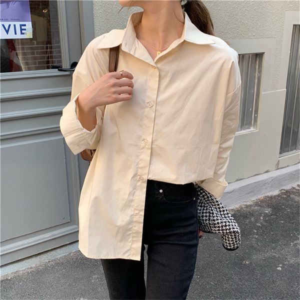 all match stylish office lady brief blouses loose casual streetwear oversize outwear chic ol shirts clothe 210421, White
all match stylish office lady brief blouses loose casual streetwear oversize outwear chic ol shirts clothe 210421, White